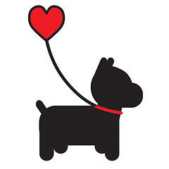 Image showing Dog and Heart