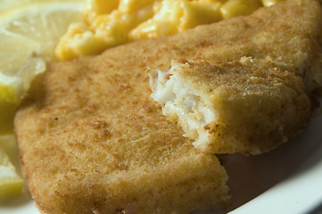 Image showing fish filet macaroni and cheese