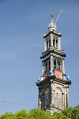 Image showing westerkerk amsterdam westerchurch holland