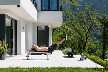 Image showing man doing morning exercises