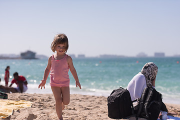 Image showing little cute girl at beach