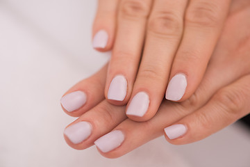 Image showing woman fingers with french manicure