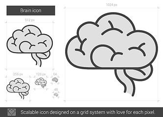 Image showing Brain line icon.