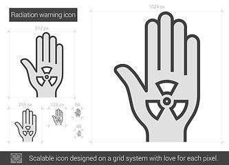 Image showing Radiation warning line icon.