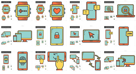 Image showing Mobility line icon set.