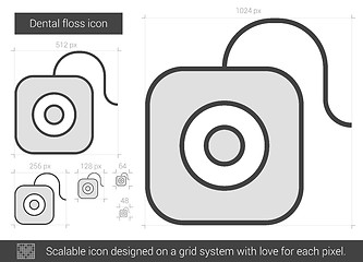 Image showing Dental floss line icon.