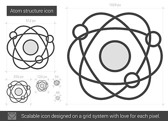 Image showing Atom structure line icon.