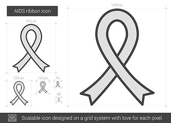 Image showing AIDS ribbon line icon.