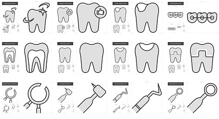 Image showing Stomatology line icon set.