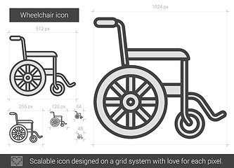 Image showing Wheelchair line icon.