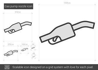 Image showing Gas pump nozzle line icon.