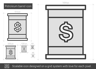 Image showing Petroleum barrel line icon.