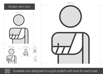 Image showing Broken arm line icon.
