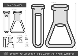 Image showing Test tubes line icon.