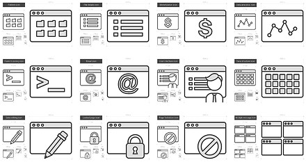 Image showing Application line icon set.