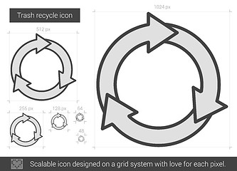 Image showing Trash recycle line icon.