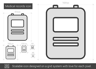 Image showing Medical records line icon.