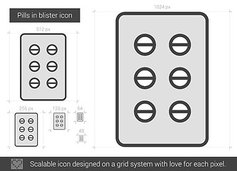 Image showing Pills in blister line icon.