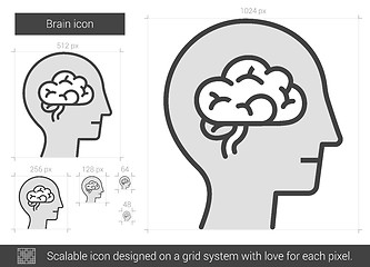 Image showing Brain line icon.