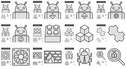 Image showing Programming line icon set.