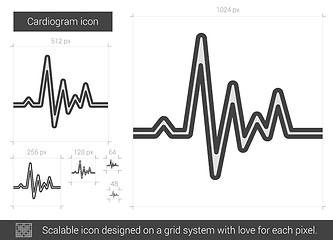 Image showing Cardiogram line icon.