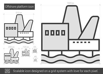 Image showing Offshore platform line icon.