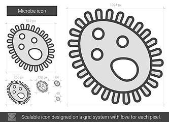 Image showing Microbe line icon.