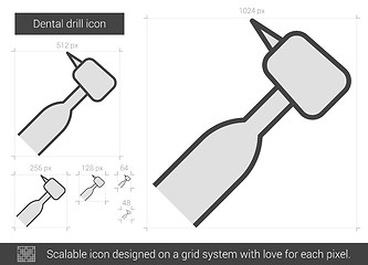 Image showing Dental drill line icon.