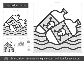 Image showing Sea pollution line icon.