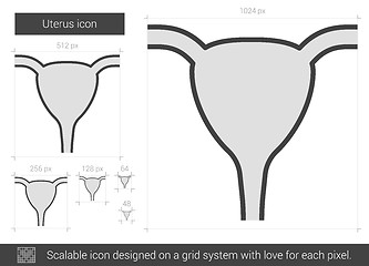 Image showing Uterus line icon.