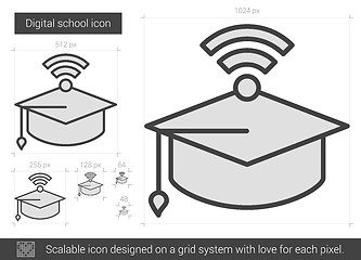 Image showing Digital school line icon.