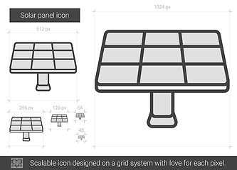 Image showing Solar panel line icon.