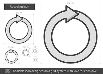 Image showing Recycling line icon.