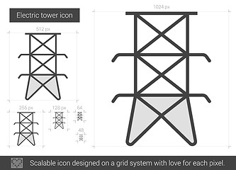 Image showing Electric tower line icon.