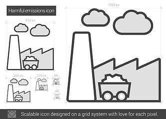 Image showing Harmful emissions line icon.