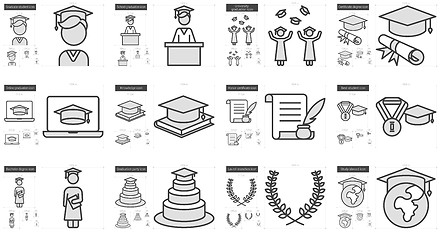 Image showing Education line icon set.