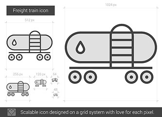 Image showing Freight train line icon.