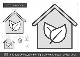 Image showing Eco home line icon.