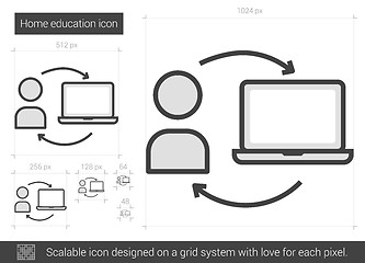 Image showing Home education line icon.