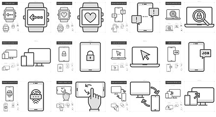 Image showing Mobility line icon set.