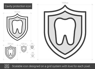 Image showing Cavity protection line icon.