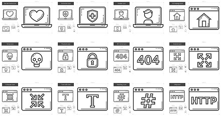 Image showing Application line icon set.