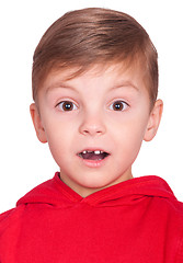 Image showing Emotional portrait little boy