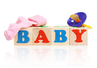 Image showing Wooden cubes with letters