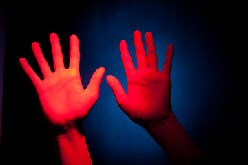 Image showing Two Red hand