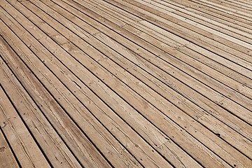 Image showing Wood deck lumber