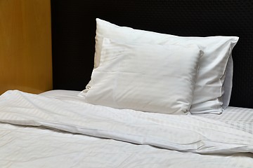 Image showing Hotel bed closeup