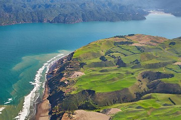 Image showing Aerial coastal landscape