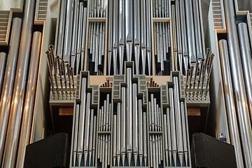 Image showing Church organ pipes