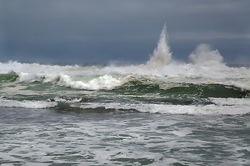 Image showing Stormy Waves Breaking